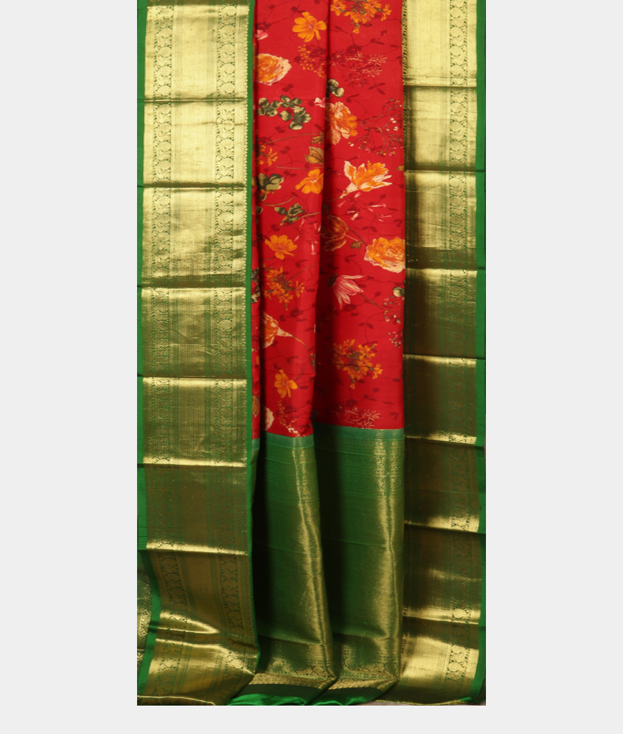 Red Printed Kanjivaram Silk Saree T2878452