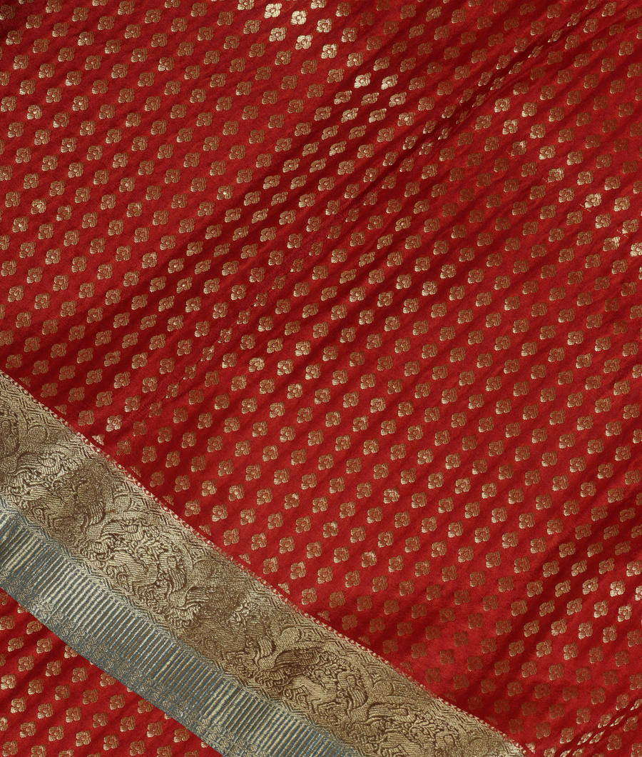 Rust Crepe Silk Saree T219292-image