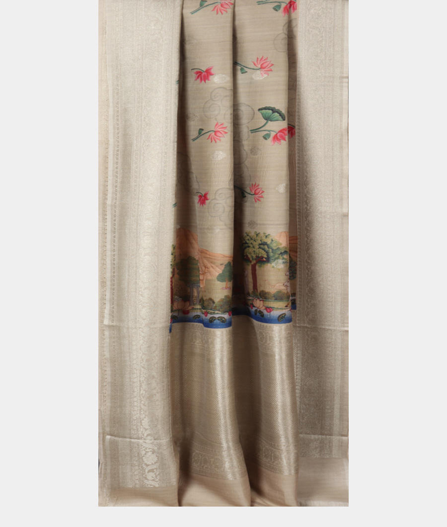 Grey Banaras Kathan Silk Saree T3203762