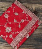Red Kora Organza Embroidery Saree T3202371