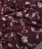 Purple Kora Organza Embroidery Saree T3202394