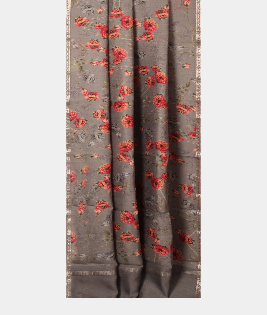 Grey Chaniya Silk Saree T1227392