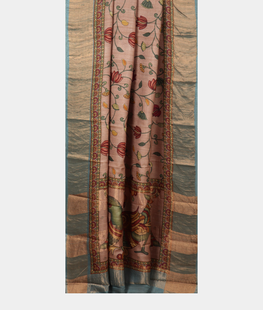 Beige Tussar Printed Saree T2900452