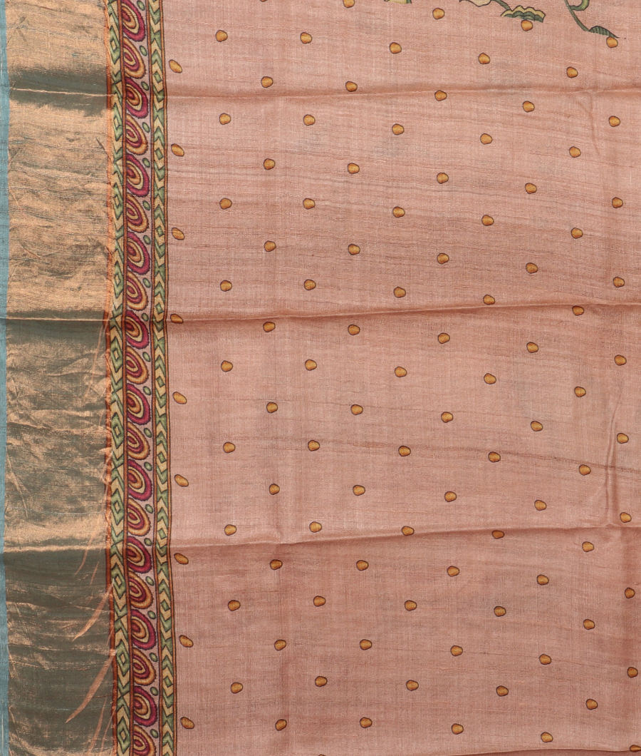 Beige Tussar Printed Saree T2900453