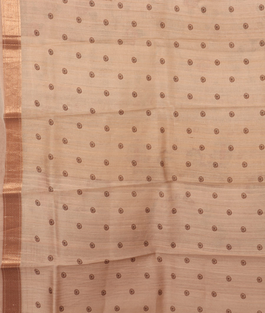 Beige Tussar Printed Saree T2995083