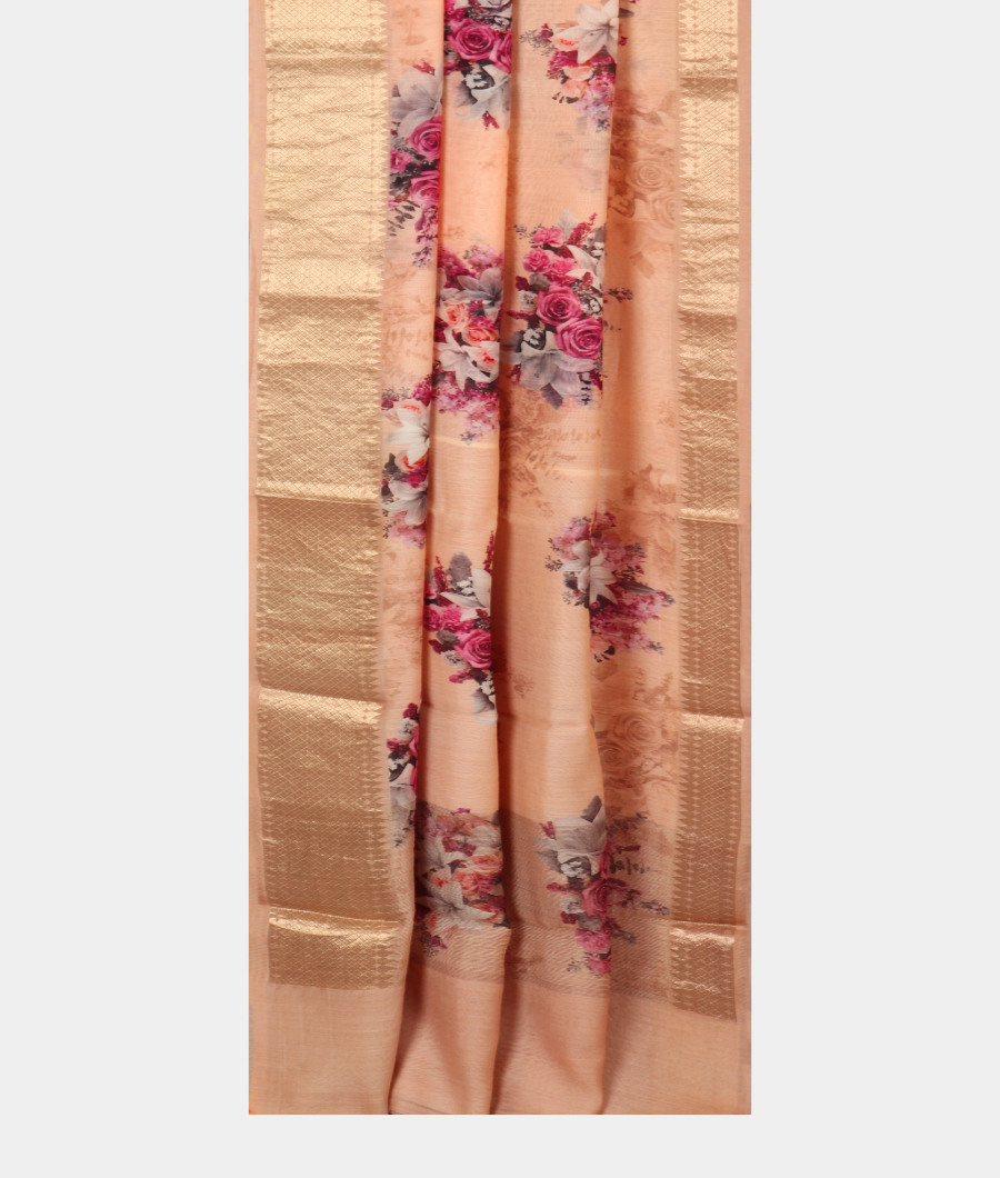 Light Peach Chaniya Silk Saree T174325-22