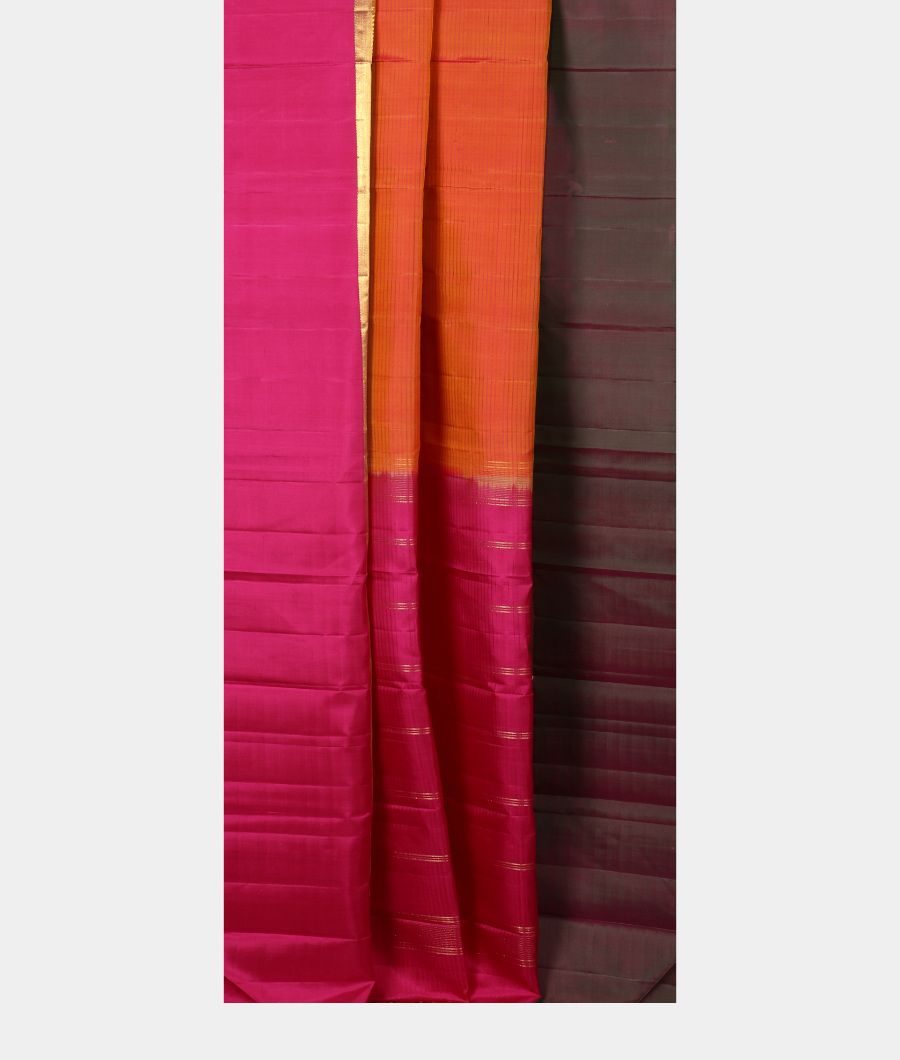 Orangish Pink Soft Silk Saree T2437772