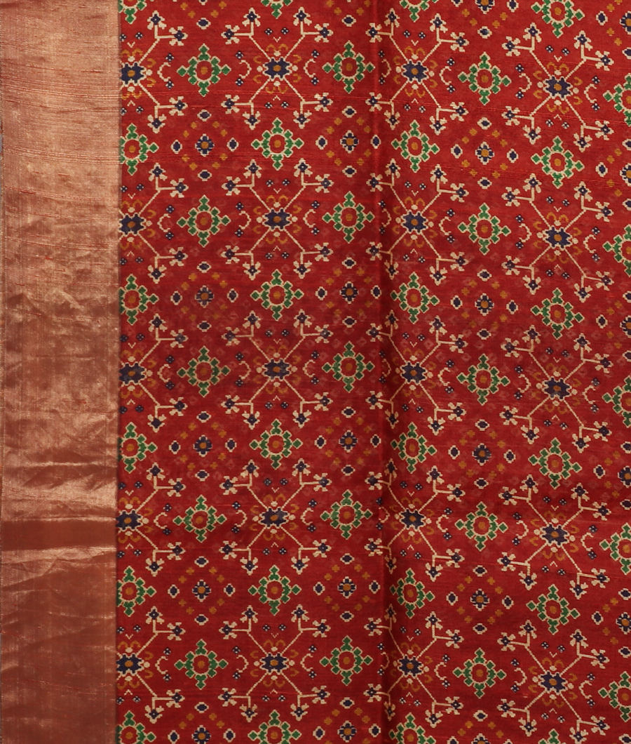 Maroon Printed Raw Silk Saree T3213463