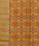 Mustard Yellow Printed Raw Silk Saree T3213333