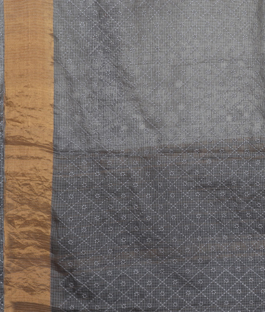 Off-White Silk Kota Embroidery Saree T3178333