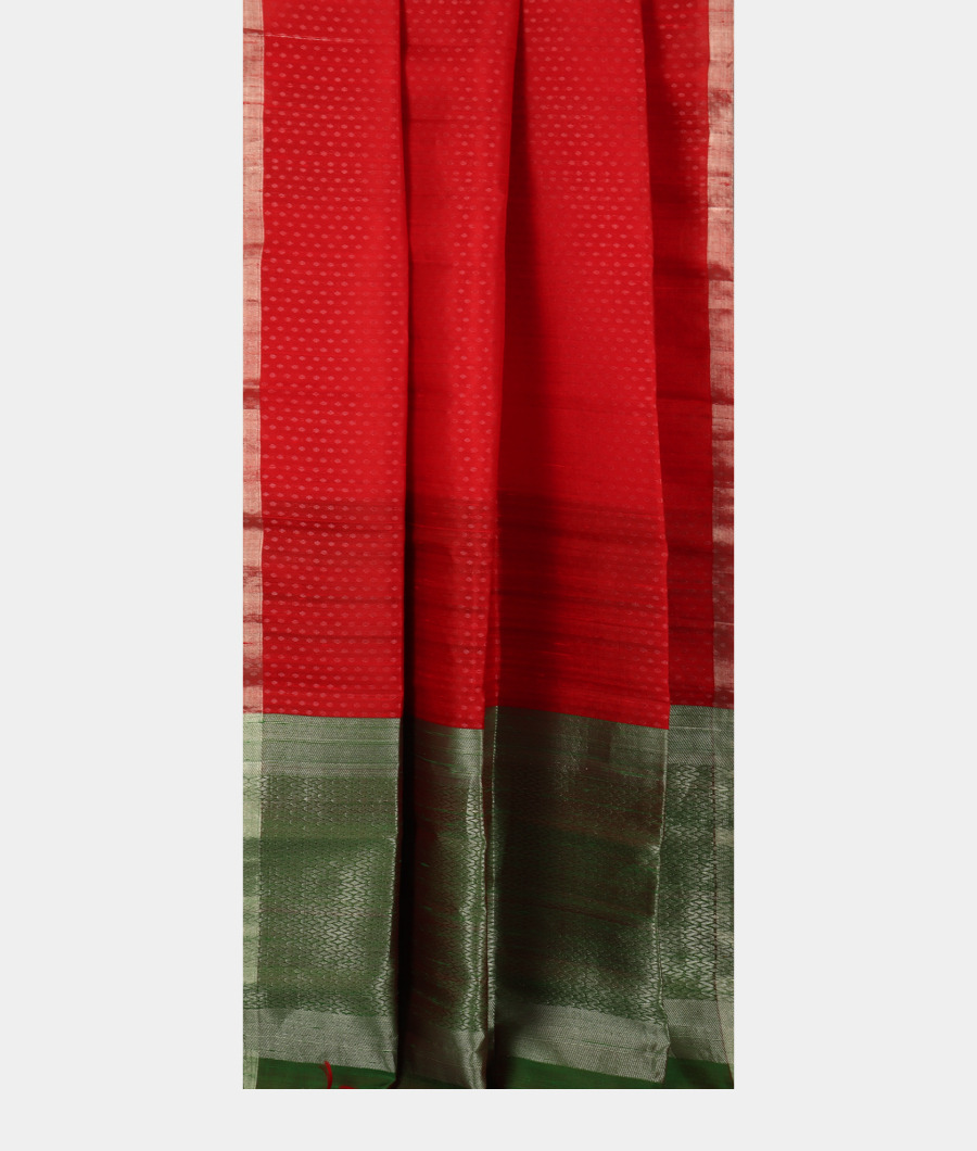Red Woven Raw Silk Saree T3186172