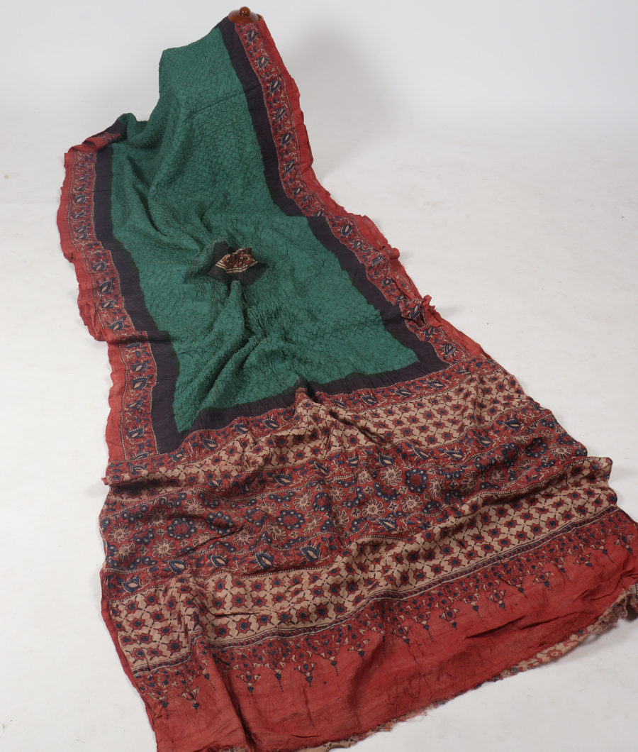 Blue Bandhani Tussar Saree T322776-image
