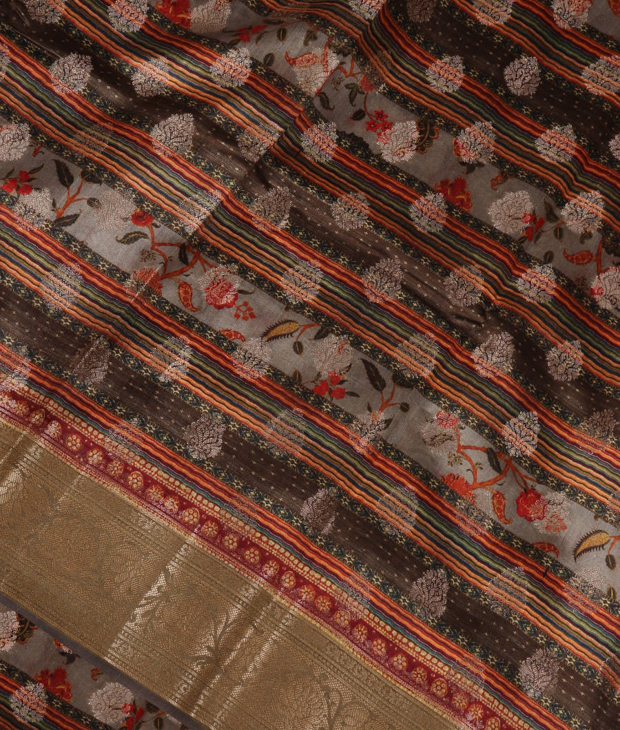 Grey Chaniya Silk Saree T293073-image