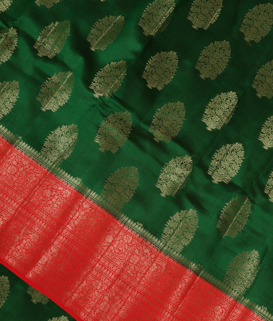 Green Chaniya Silk Saree T322970-image