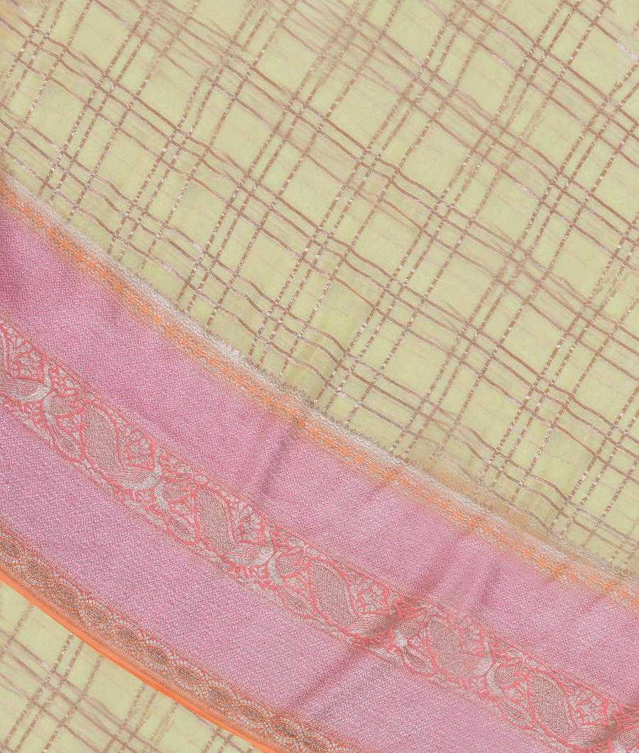 Light Yellow Banaras Georgette Silk T271841-image
