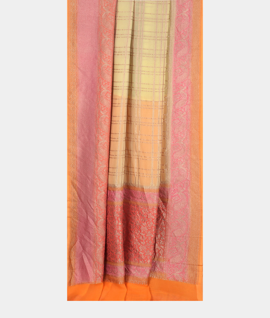 Light Yellow Banaras Georgette Silk T2718412
