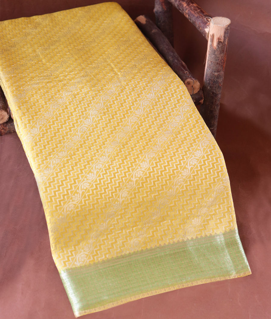 Yellow Mysore Crepe Silk Saree T322765-image