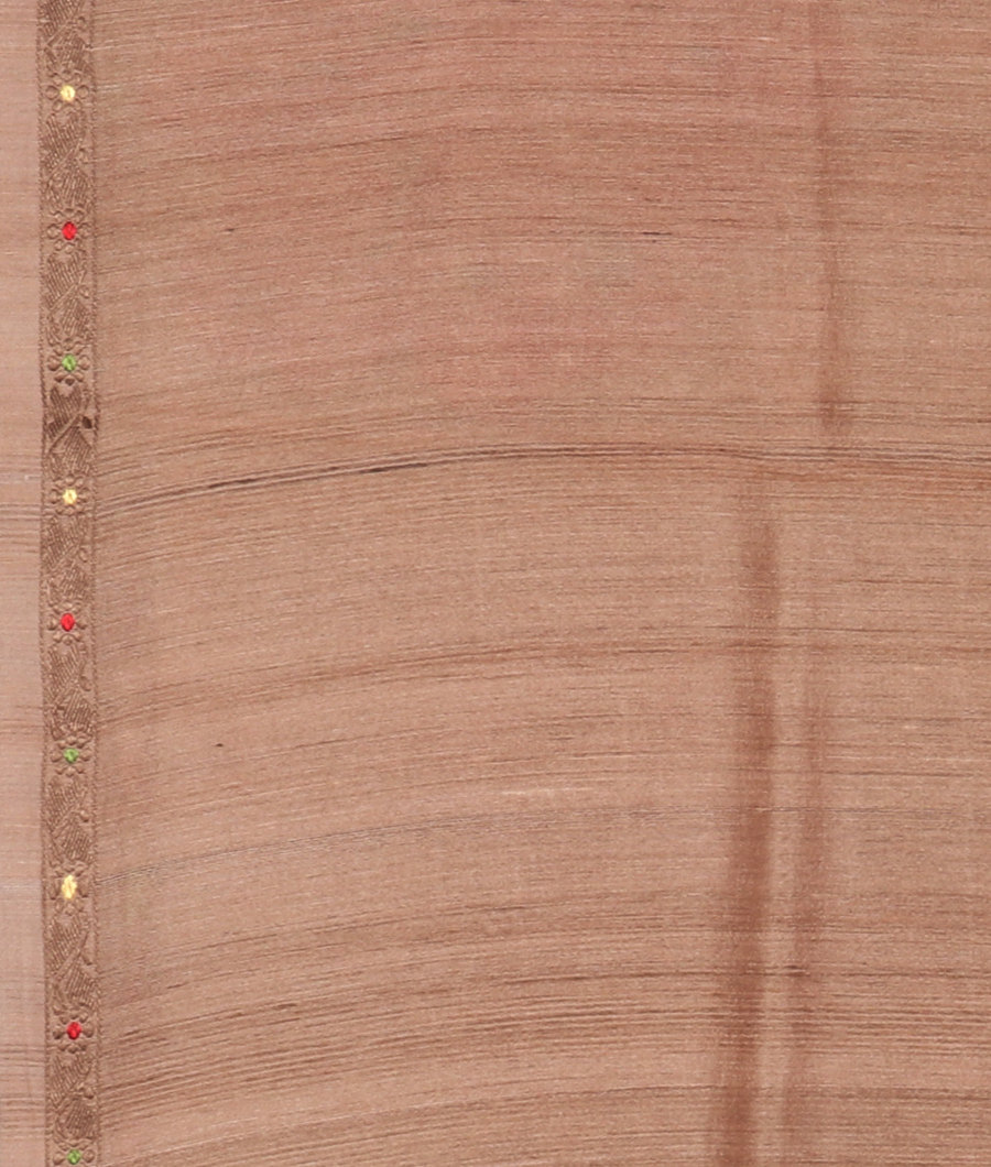 Pinkish Beige Tussar Printed Saree T3098463