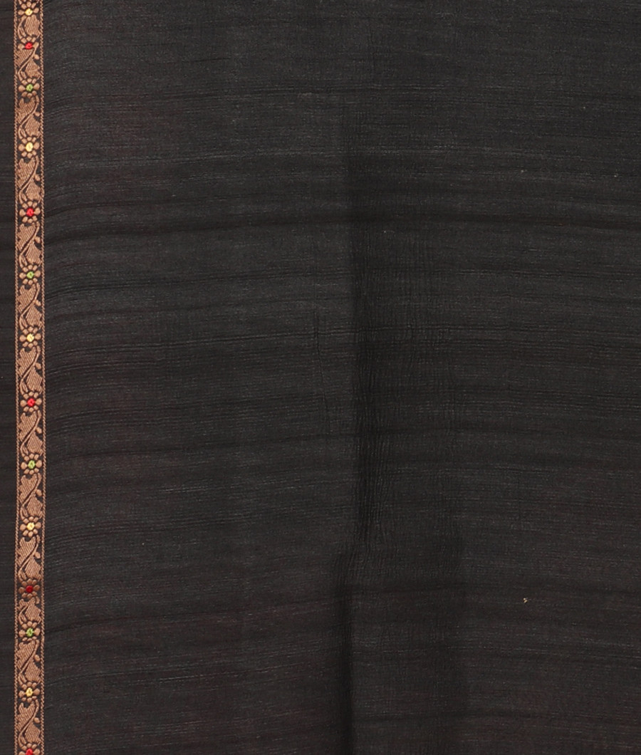 Black Tussar Printed Saree T3224673