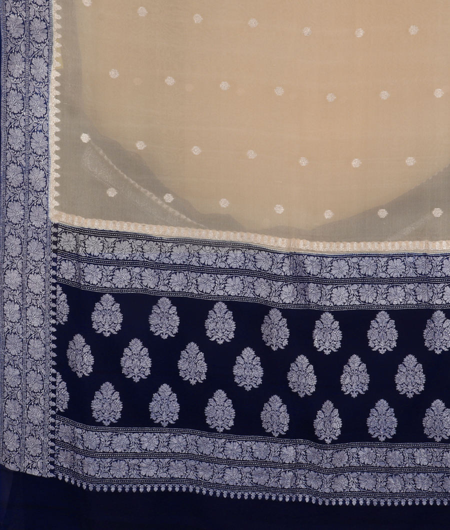 Beige Georgette Silk Saree T2336064