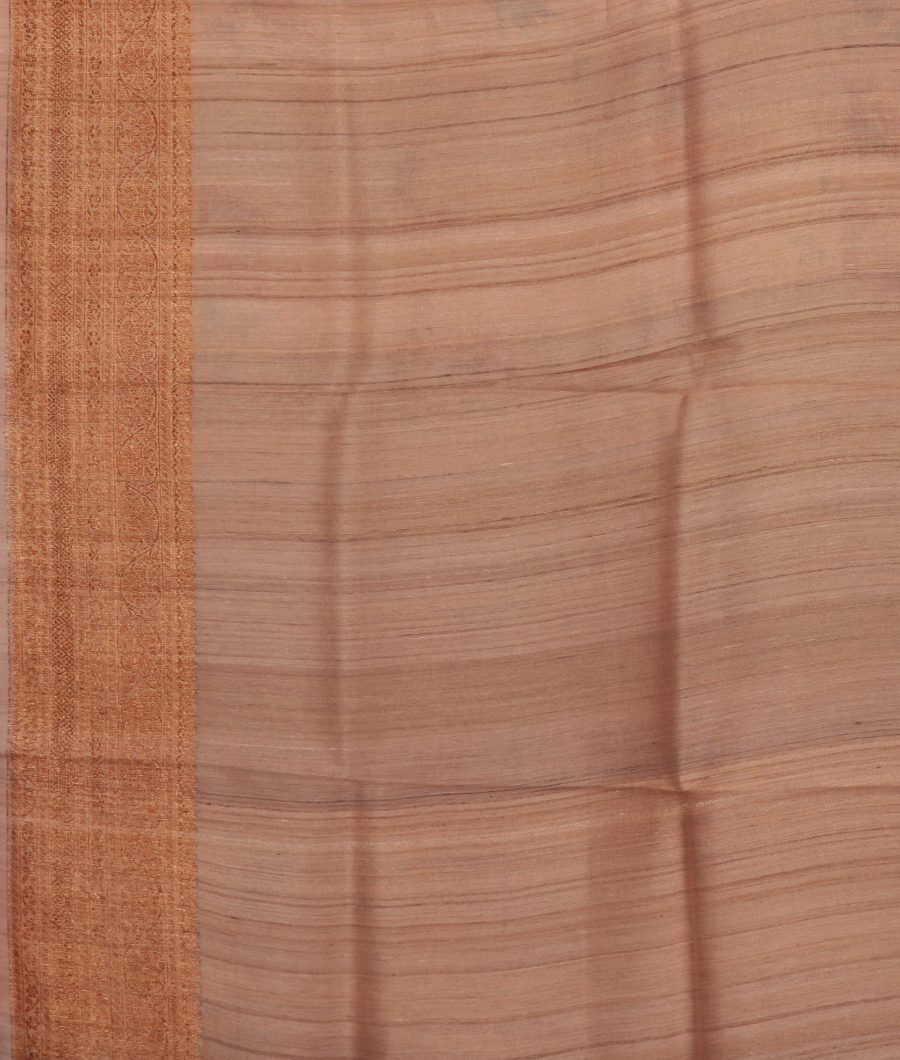 Beige Printed Banaras Tussar Georgette Saree T2971893