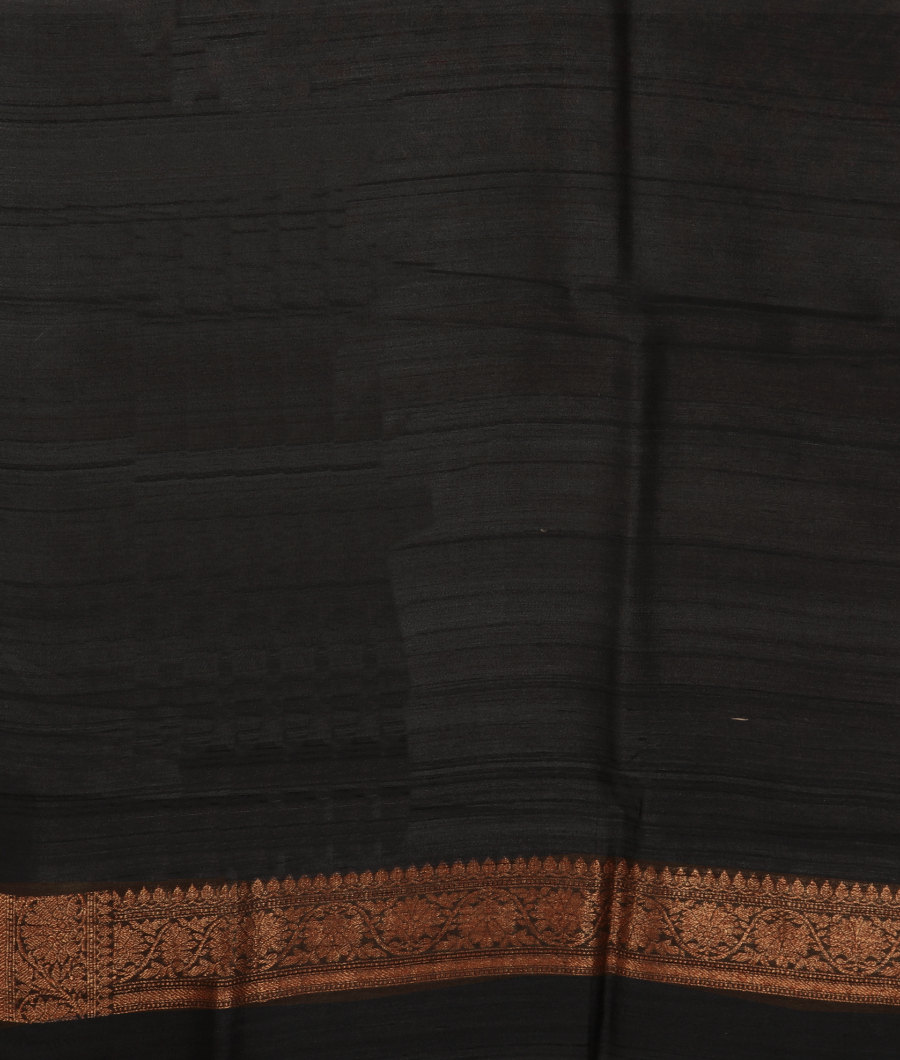 Dark Grey Printed Banaras Tussar Georgette Saree T2684043
