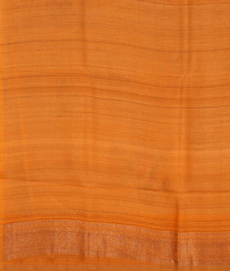 Yellow Printed Banaras Tussar Georgette Saree T3095143