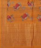 Yellow Printed Banaras Tussar Georgette Saree T3095144