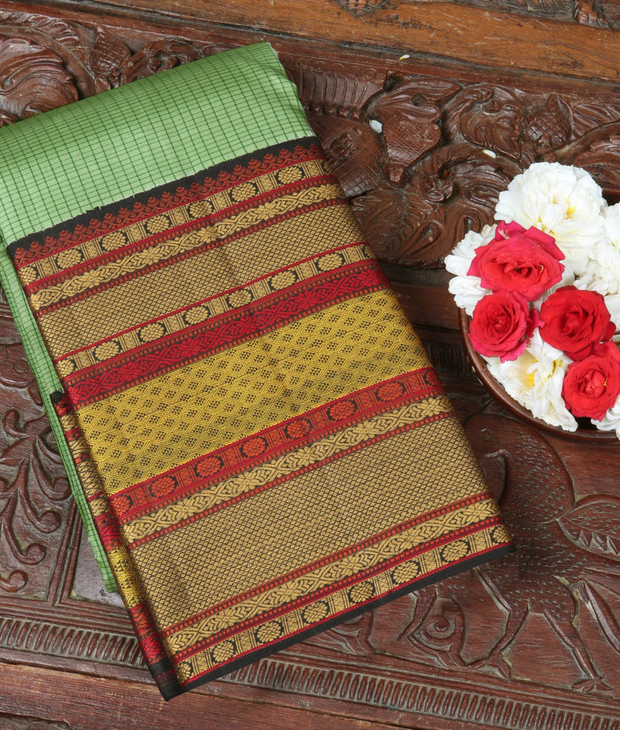 Green Handwoven Kanjivaram Silk Saree T322891-image