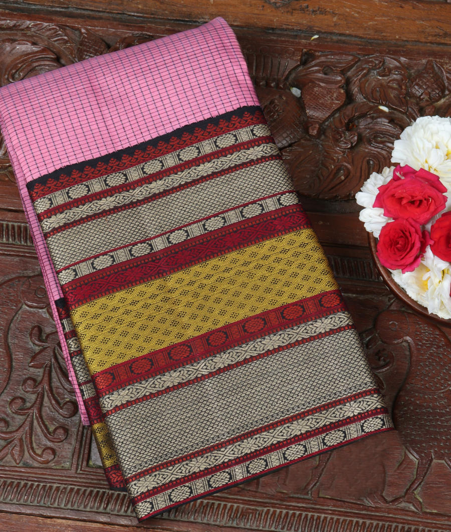 Lavender Pink Handwoven Kanjivaram Silk Saree T312351-image