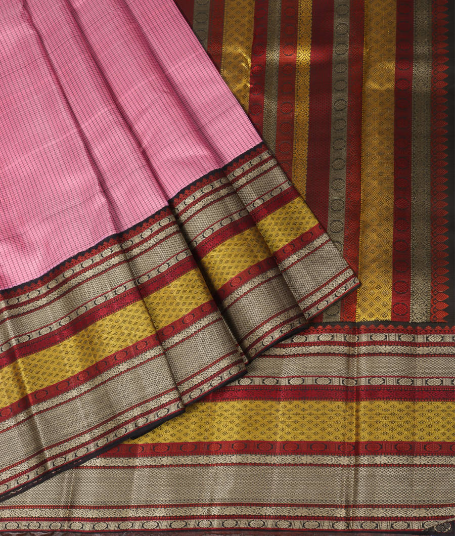 Lavender Pink Handwoven Kanjivaram Silk Saree T3123512