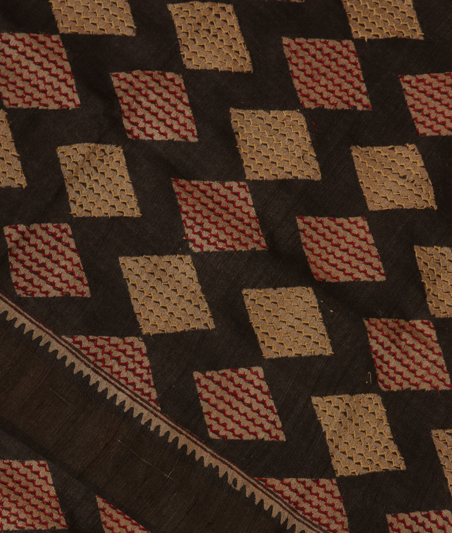 Brown Tussar Embroidery Saree T274512-image