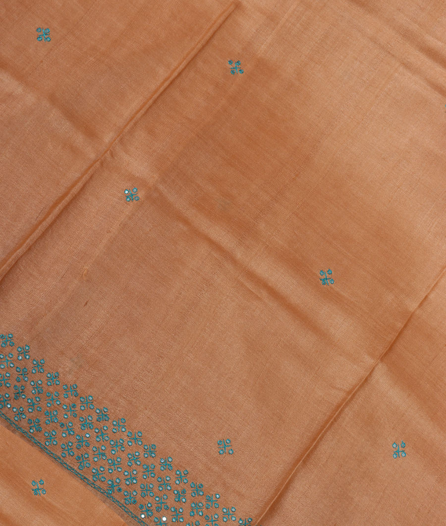 Beige Tussar Embroidery Saree T94634-image