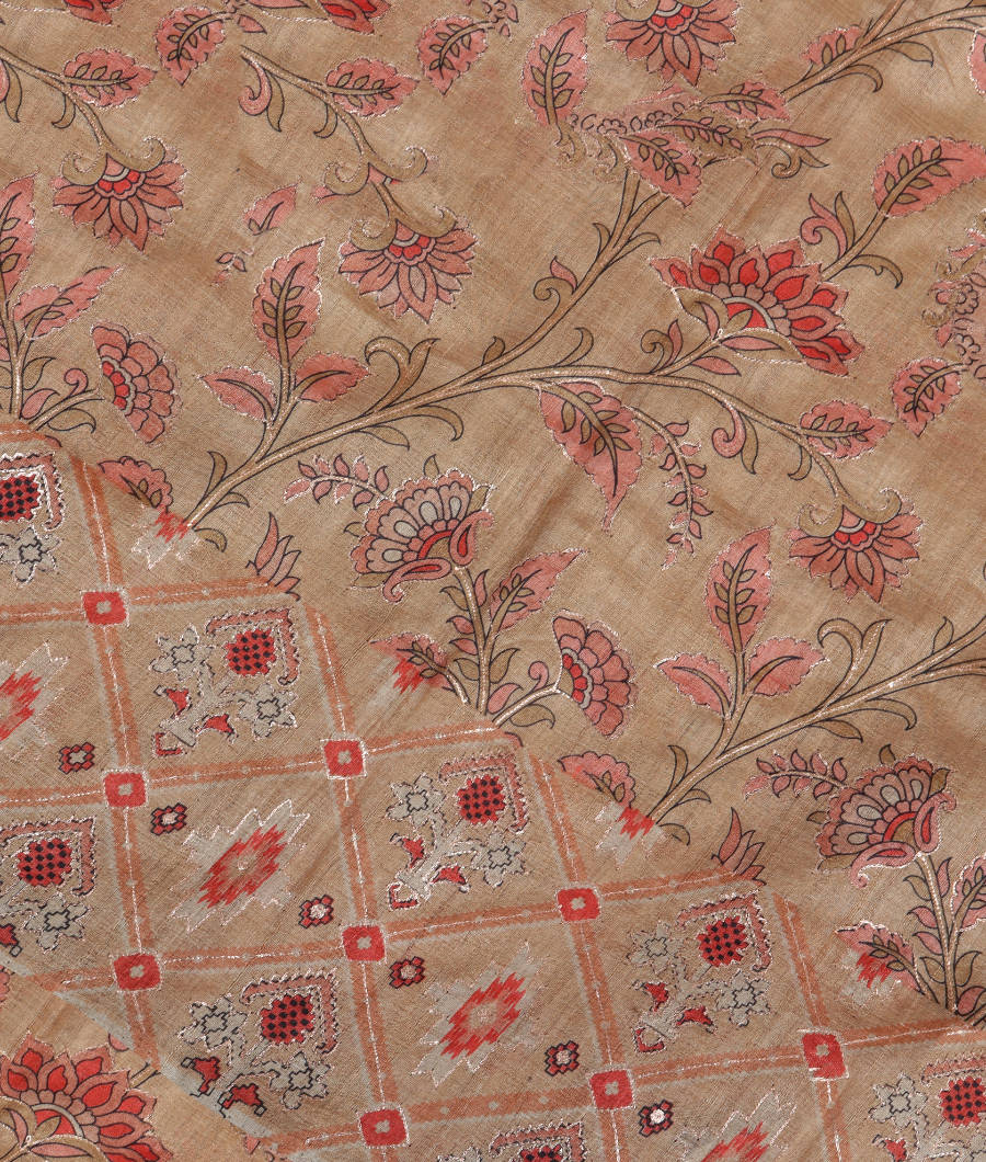 Beige Tussar Embroidery Saree T299978-image
