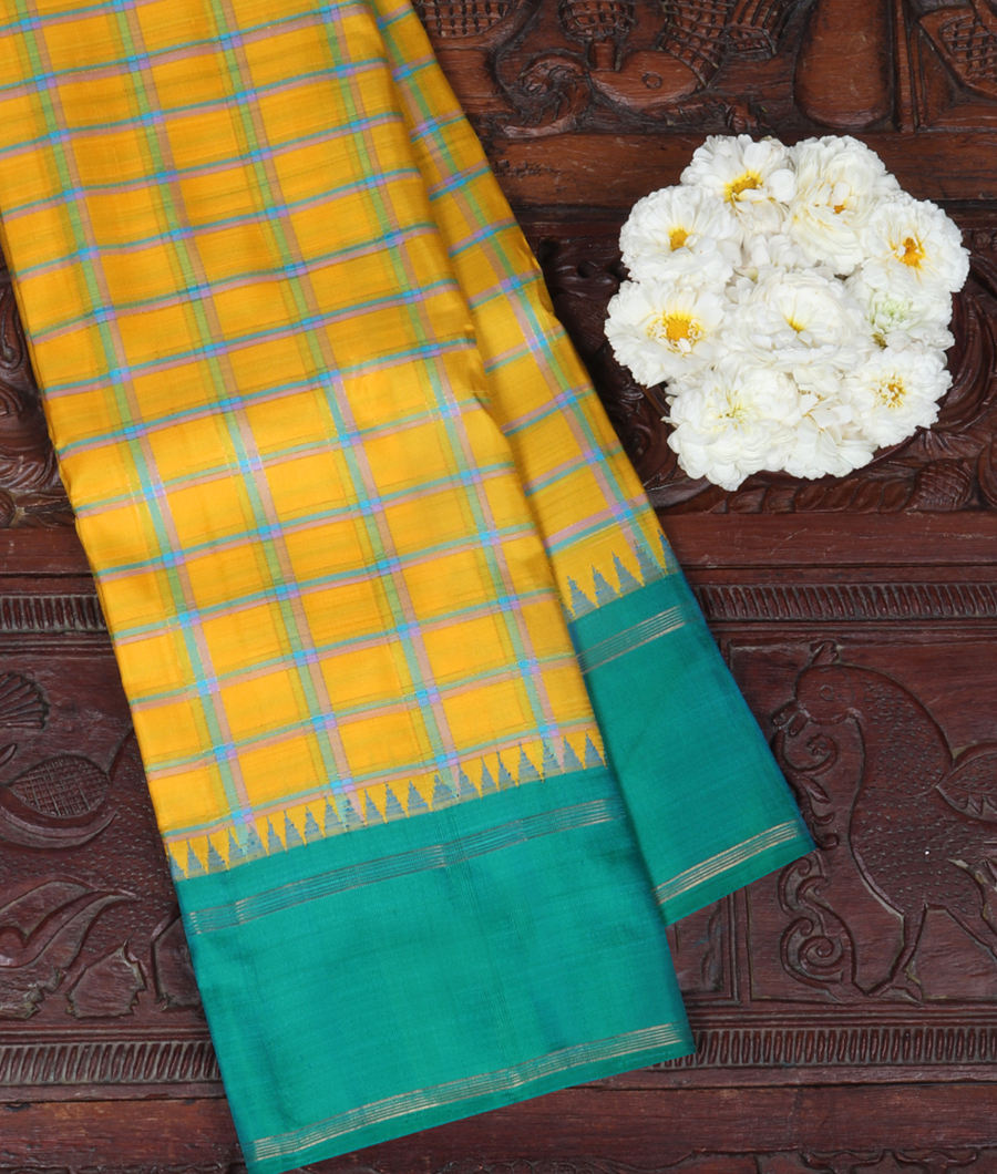 Yellow Handwoven Kanjivaram Silk Saree T321077-image
