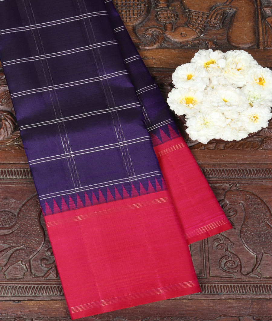Blue Handwoven Kanjivaram Silk Saree T322678-image