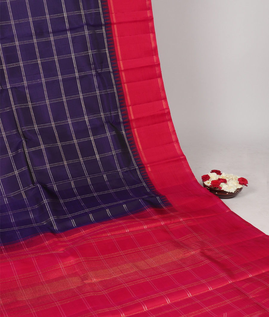 Blue Handwoven Kanjivaram Silk Saree T3226782