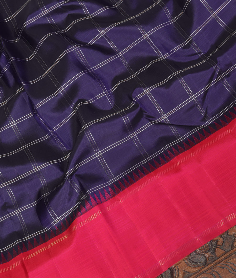 Blue Handwoven Kanjivaram Silk Saree T3226784
