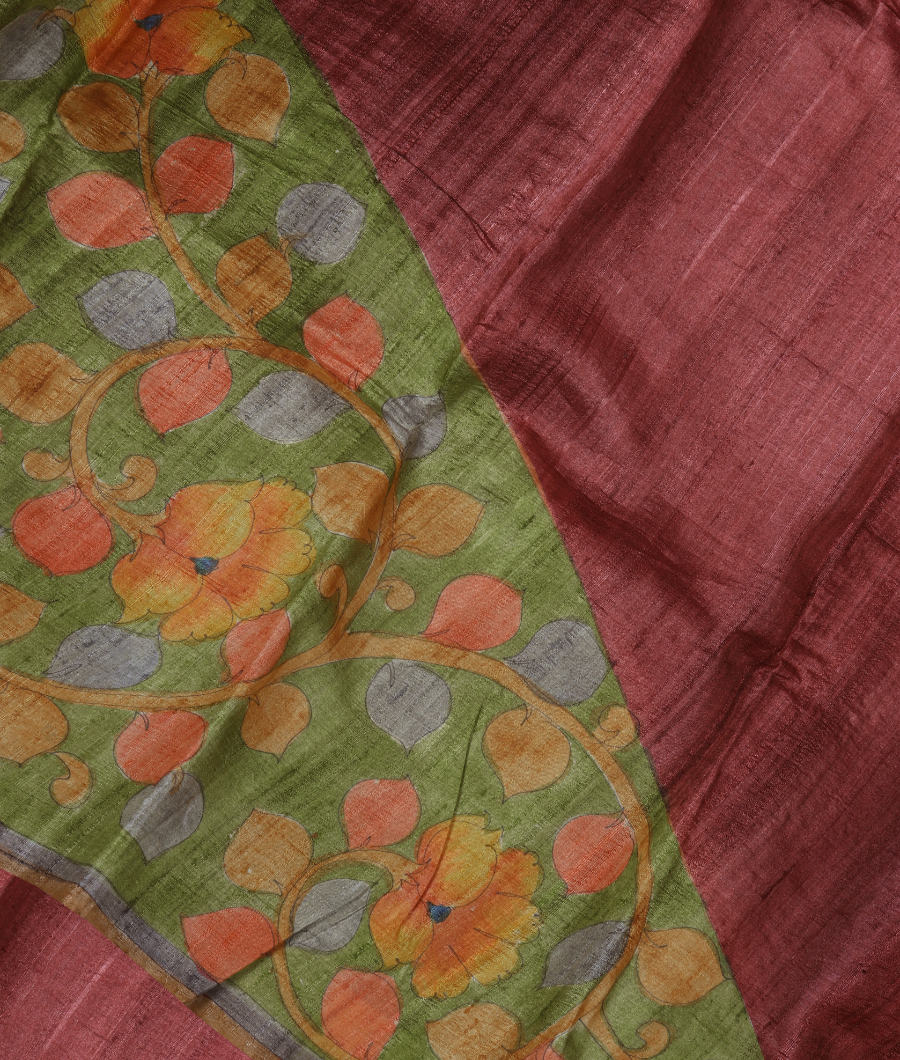 Pink Tussar Printed Saree T286057-image