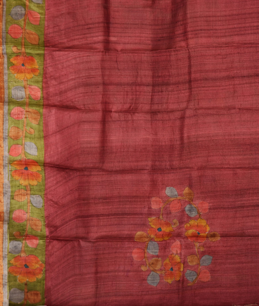 Pink Tussar Printed Saree T2860573