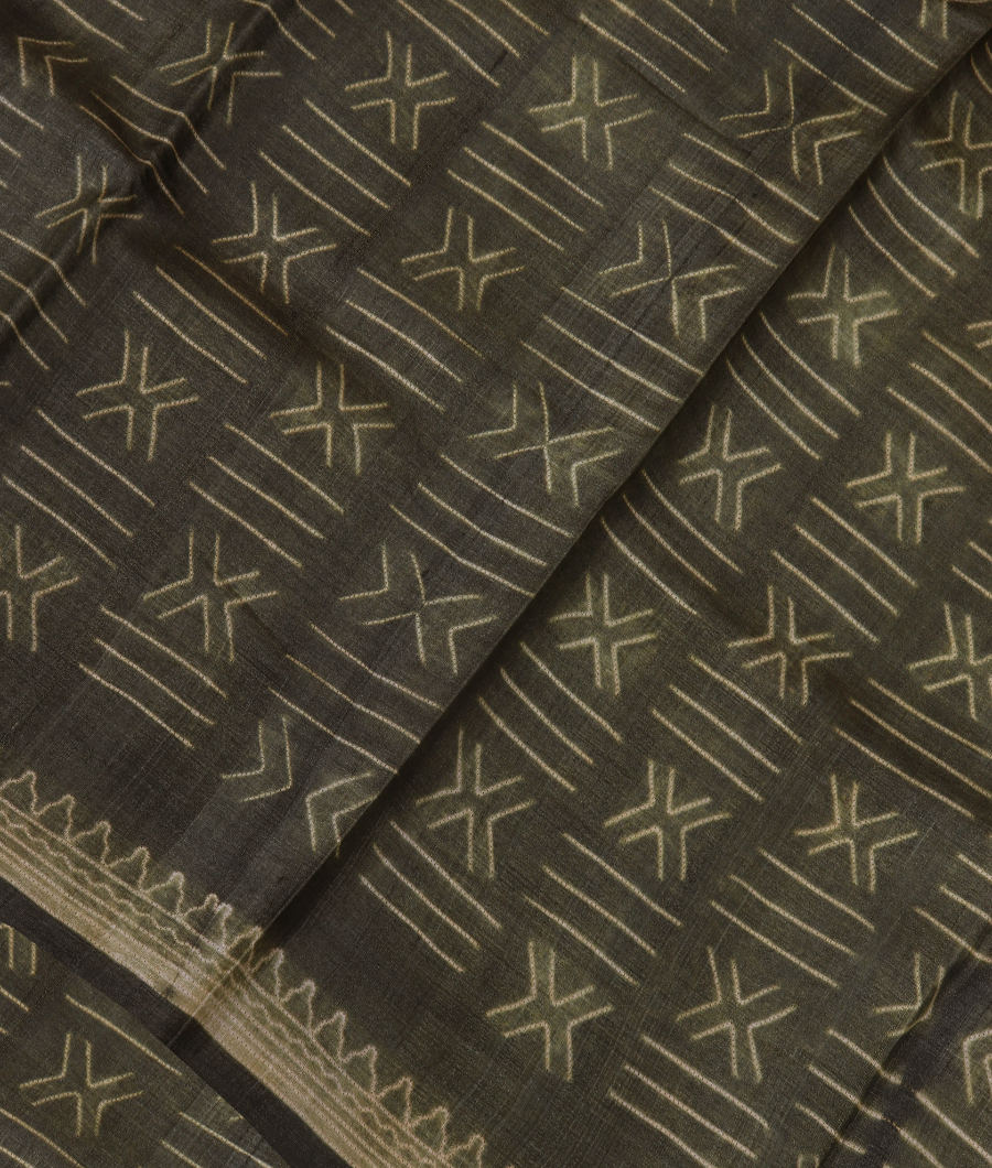 Green Tussar Printed Saree T307691-image