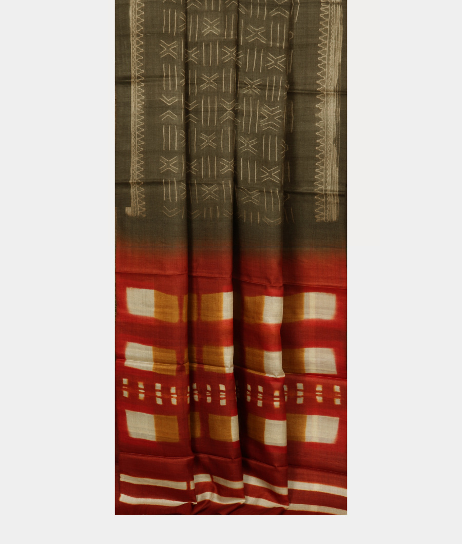 Green Tussar Printed Saree T3076912