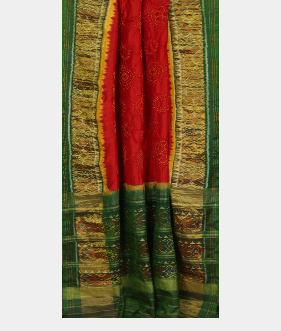 Red Bandhani Patola Silk Saree T2518182