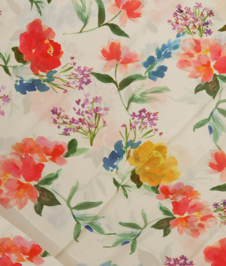 Off-White Chiffon Silk Saree T297009-image