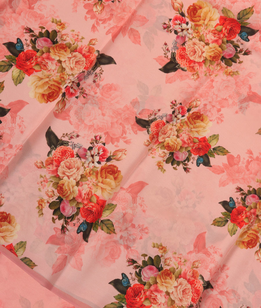 Pink Georgette Silk Saree T285711-image