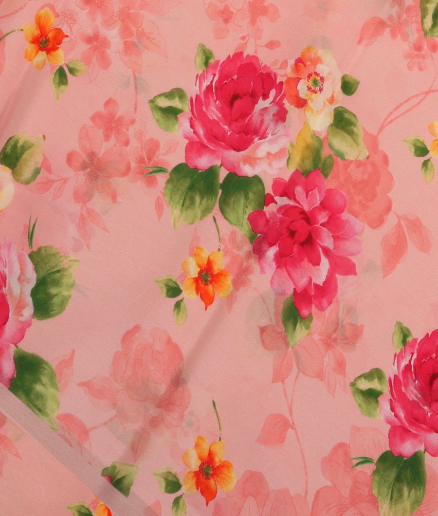 Pink Georgette Silk Saree T296992-image