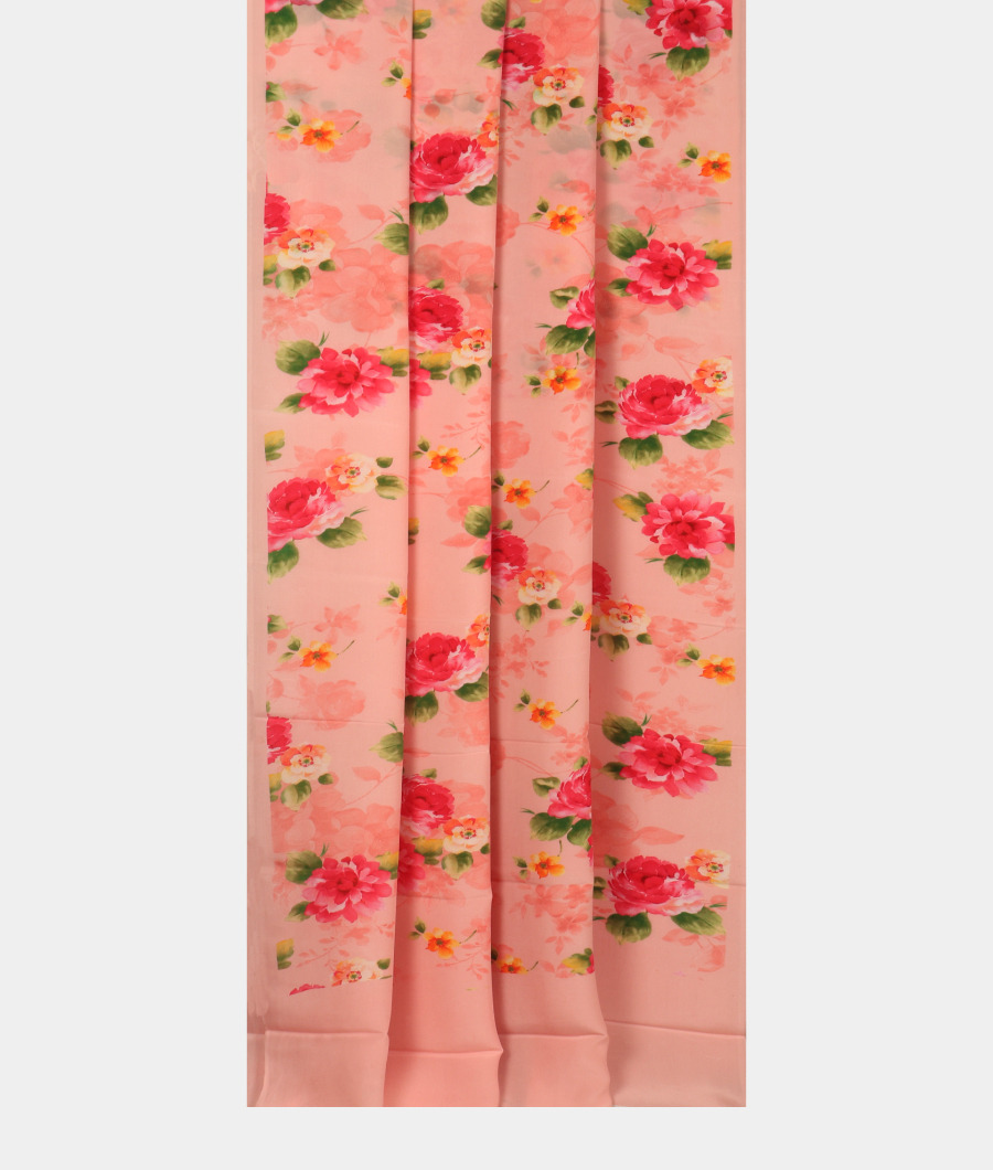 Pink Georgette Silk Saree T2969922