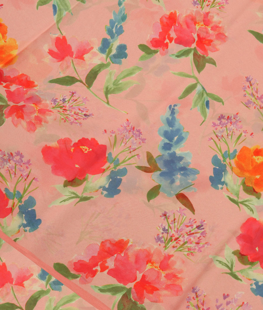 Light Peach Georgette Silk Saree T300423-image