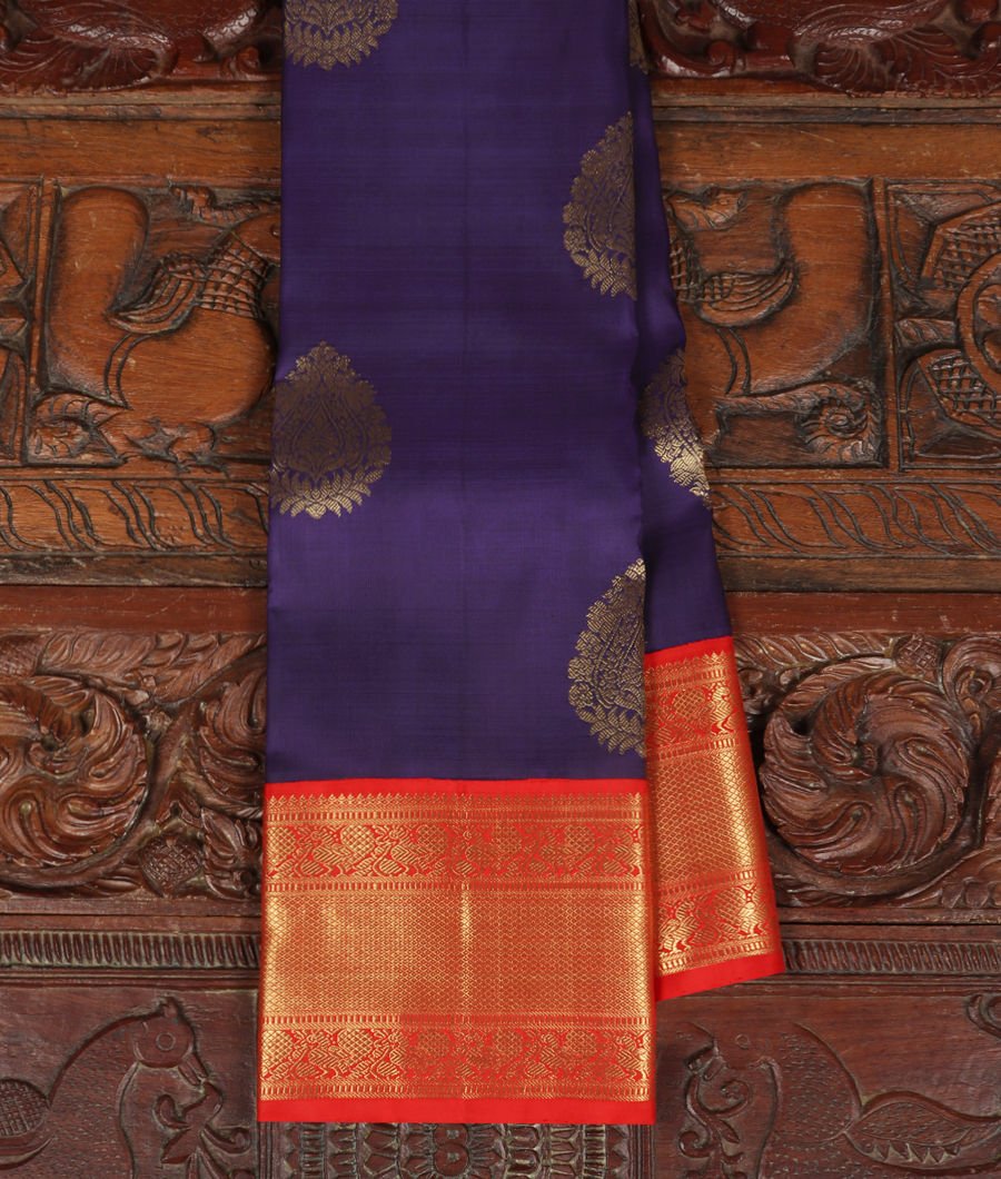 Blue Handwoven Kanjivaram Silk Saree T260909-image