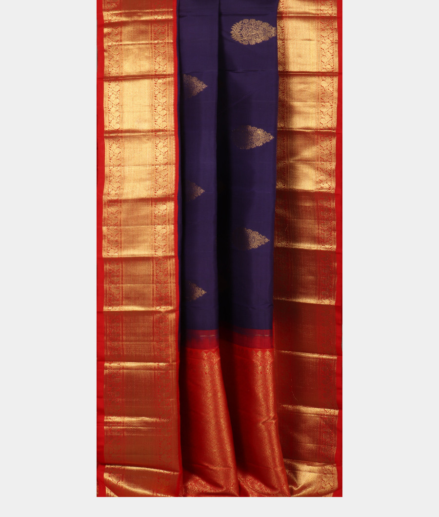 Blue Handwoven Kanjivaram Silk Saree T2609092